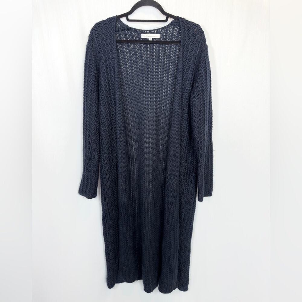 Lovers + Friends Navy Knit Longline Open Front Cardigan Size Large
